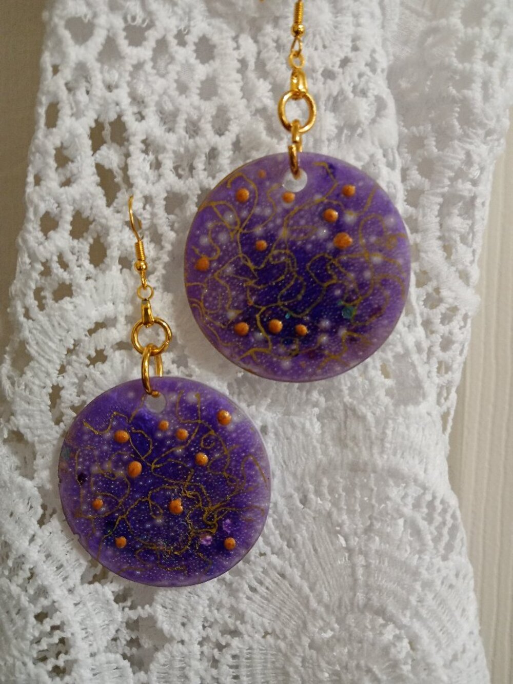PURPLE BOHO RESIN EARRINGS